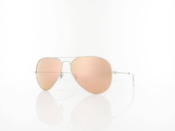 Ray Ban Aviator Large Metal RB3025 019/Z2 58 matte silver / brown mirror pink