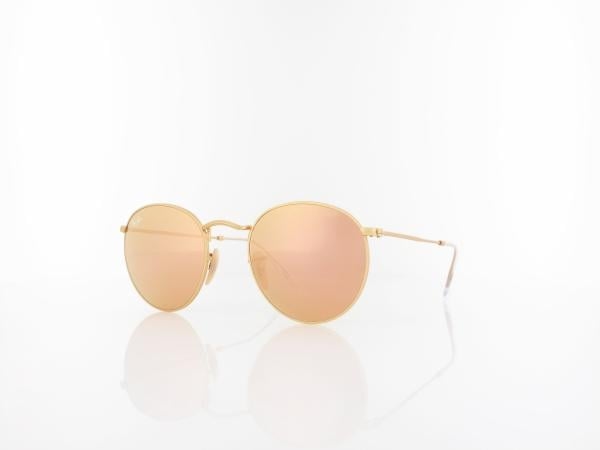 Ray Ban Round Metal RB3447 112/Z2 50 matte gold / brown mirror pink