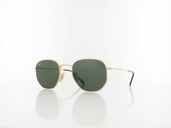 Ray Ban Hexagonal RB3548N 001 51 gold / crystal green