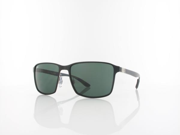 Ray Ban RB3721 914471 59 black on silver / dark green